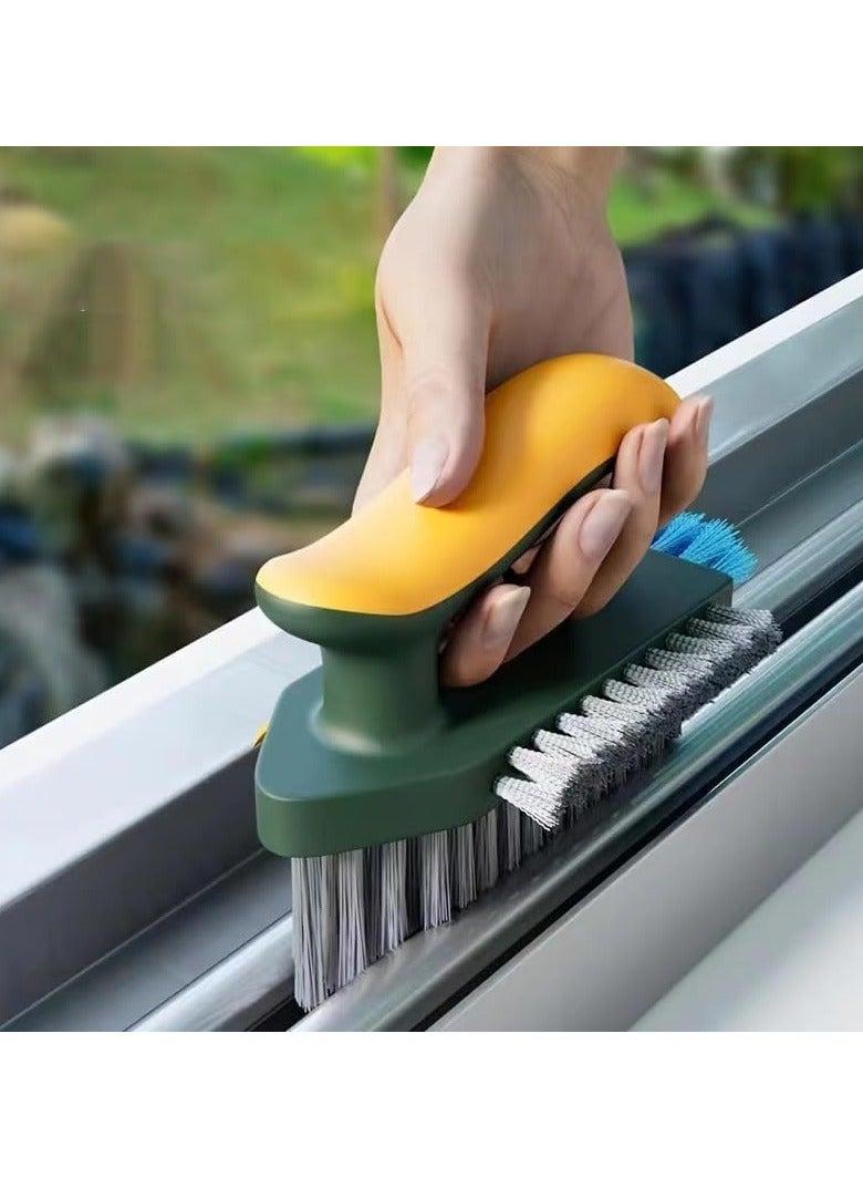 Beauenty 2-in-1 Durable Plastic Crevice and Floor Scrub Brush for Cleaning with Handle - Portable Design Hand Brush for Bathroom, Kitchen, Living Room Cleaning - Image 1