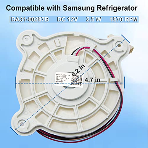 AUGSMIAR DA31-00287B da31-00334C Refrigerator Evaporator Fan Motor for Samsung Refrigerator, Replaces DA31-00334C DA31-00287B DA31-00334A DA96-00968A AP6803162 3954921 AP5948644 PS9494284 EAP9494284 - Image 3
