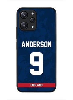 Cover for Xiaomi Redmi 12 4G Case, Rugged Black Slim Fit Soft Flexible Thin Protective Phone Cases - Player Name - James Anderson, Jersey Number- 9