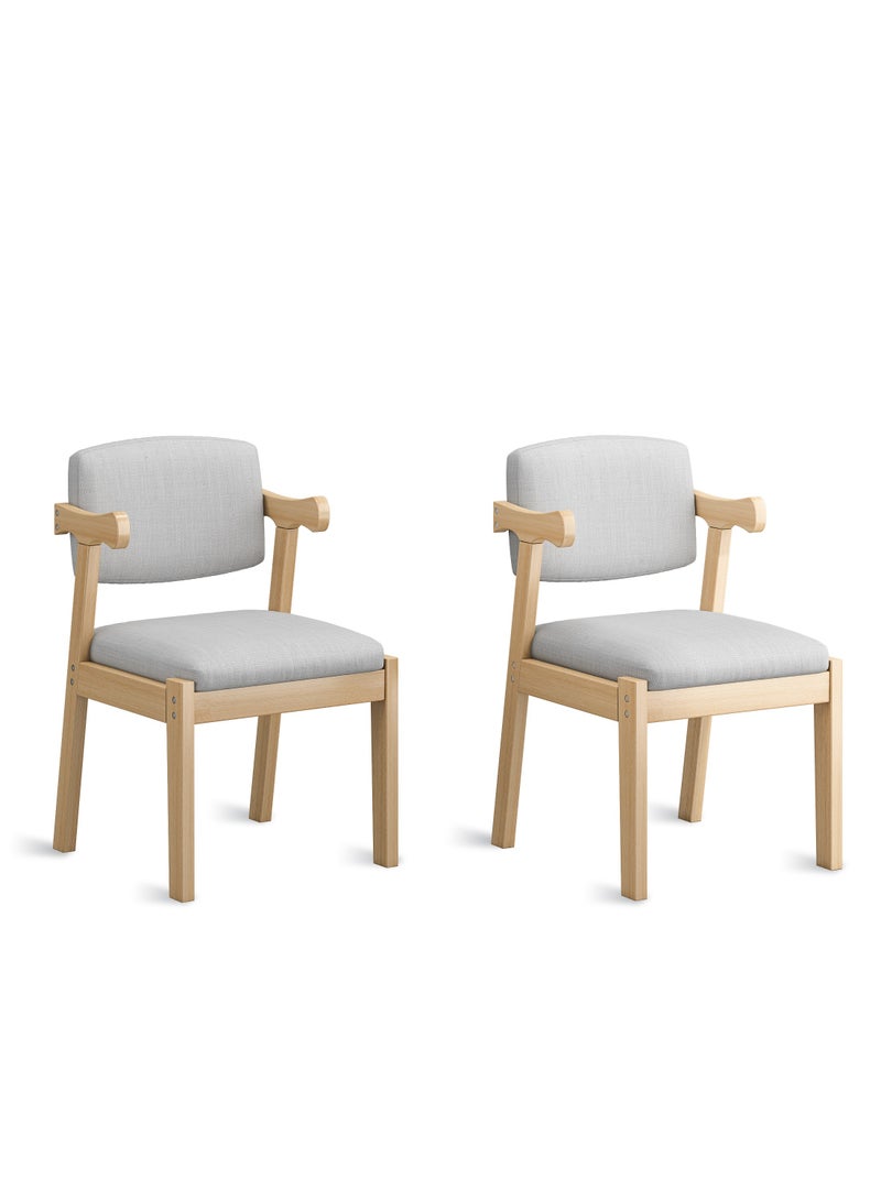 NEWLAN 2pcs Z Dining Chair, Modern Chair for Dining Room, Bedroom, Study, Solid Wood Dining Chair with Soft Cushion and Seat Cushion. - Image 1
