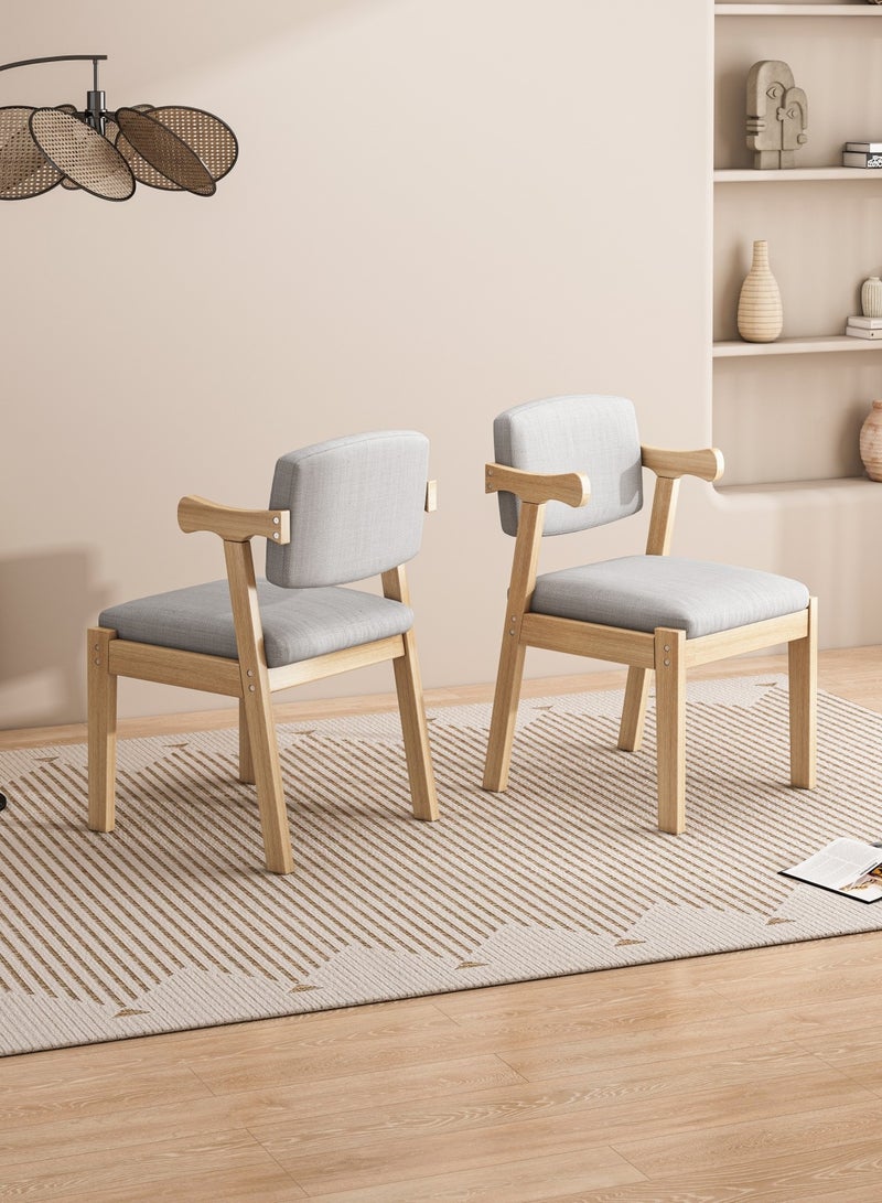 NEWLAN 2pcs Z Dining Chair, Modern Chair for Dining Room, Bedroom, Study, Solid Wood Dining Chair with Soft Cushion and Seat Cushion. - Image 2