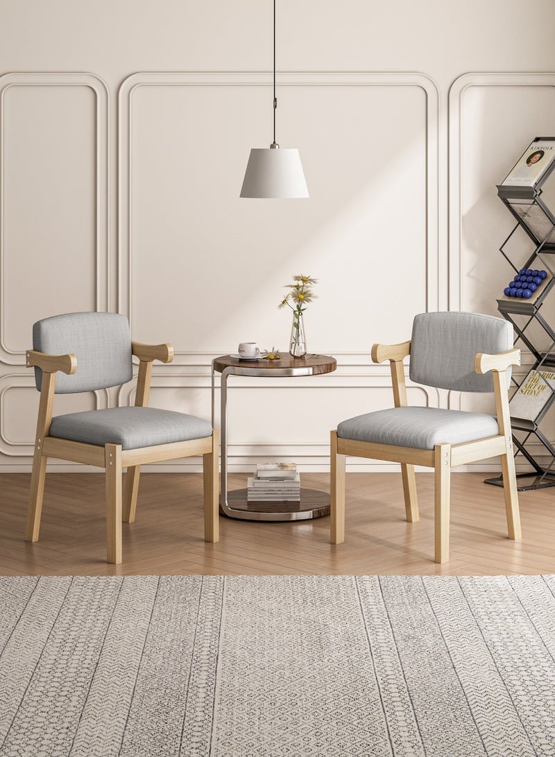 NEWLAN 2pcs Z Dining Chair, Modern Chair for Dining Room, Bedroom, Study, Solid Wood Dining Chair with Soft Cushion and Seat Cushion. - Image 3