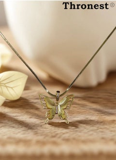 Thronest 18K Gold Butterfly Pendant Necklace, minimalist necklace, perfect for weddings, everyday wear, hypoallergenic luxury chain, timeless design, ideal gift for women  - Image 5