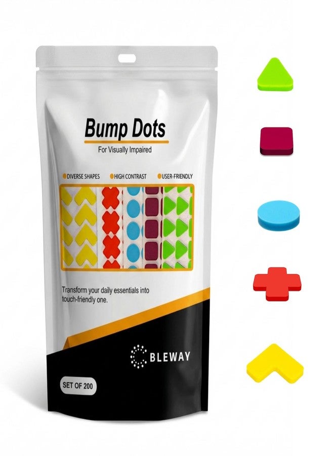 BLEWAY Bump Dots for Visually Impaired 200 Pcs Combo Pack(Yellow&Red&Blue&Purple&Green) - Low Vision Aids Braille Stickers Raised Tactile Dots for Elderly, Blind - Image 2