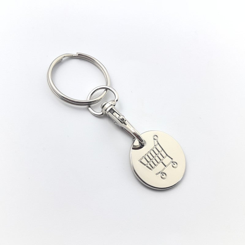 Key Rings With Tokens Generic Supermarket Metal Key Ring Shopping Trolley Brushed Tokens ...