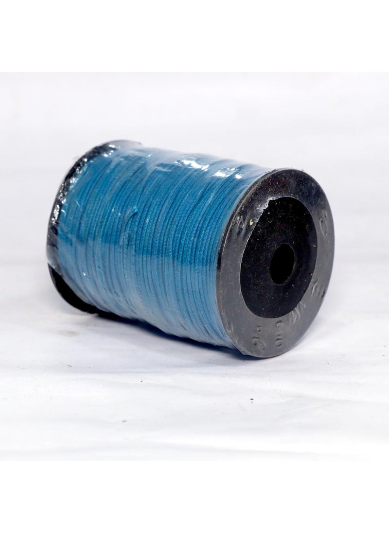Torex TOREX� 92 Mt, 1mm Thick, Roll Braided Wax Cotton Cord for DIY Jewellery Making, Beading, Art and Craft Work and Handicrafts, (Pack of 1 pcs Grey Blue)  - Image 1
