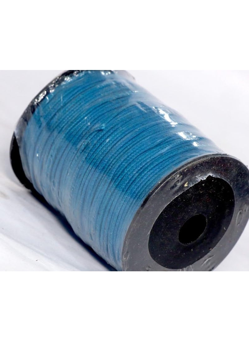 Torex TOREX� 92 Mt, 1mm Thick, Roll Braided Wax Cotton Cord for DIY Jewellery Making, Beading, Art and Craft Work and Handicrafts, (Pack of 1 pcs Grey Blue)  - Image 3