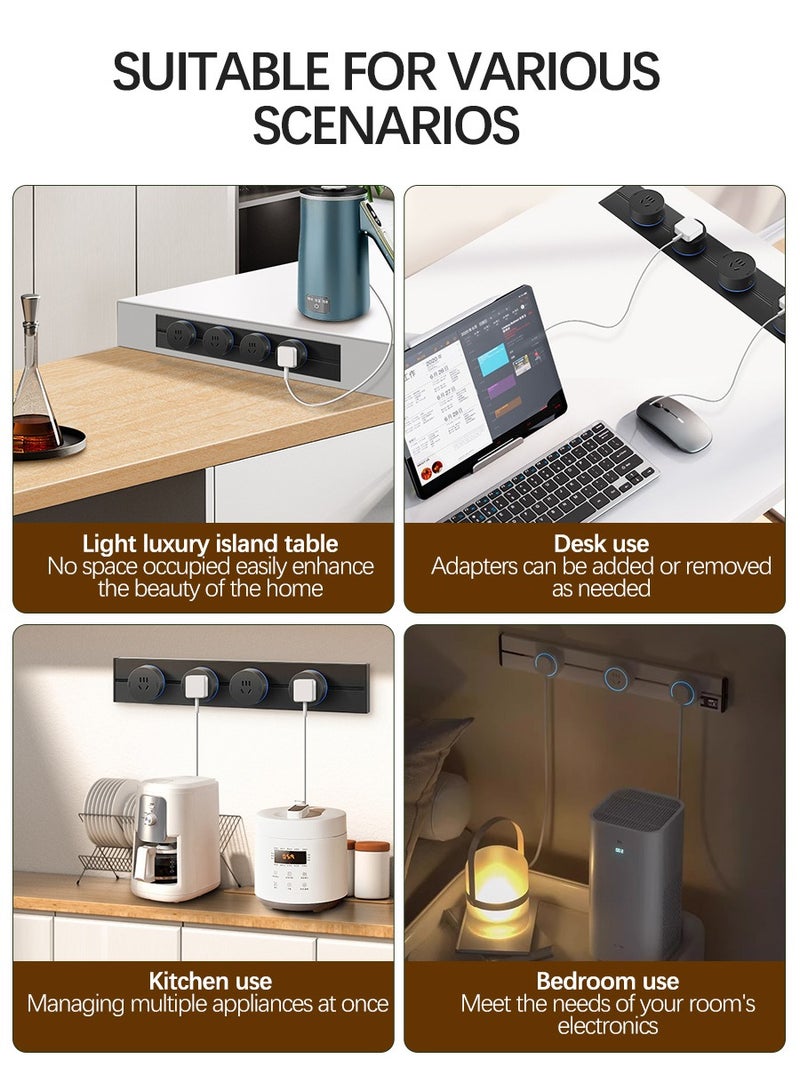 BEIRUI 40cmComes with 3 power outlets, Removable Safety Power Outlet, Portable Power Rail, Surface Mount Rail Receptacle with Terminal Blocks for Kitchens, Bathrooms, and Offices. - Image 5