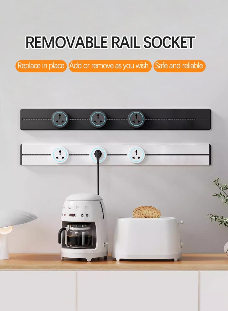 BEIRUI 40cmComes with 3 power outlets, Removable Safety Power Outlet, Portable Power Rail, Surface Mount Rail Receptacle with Terminal Blocks for Kitchens, Bathrooms, and Offices. - Image 2