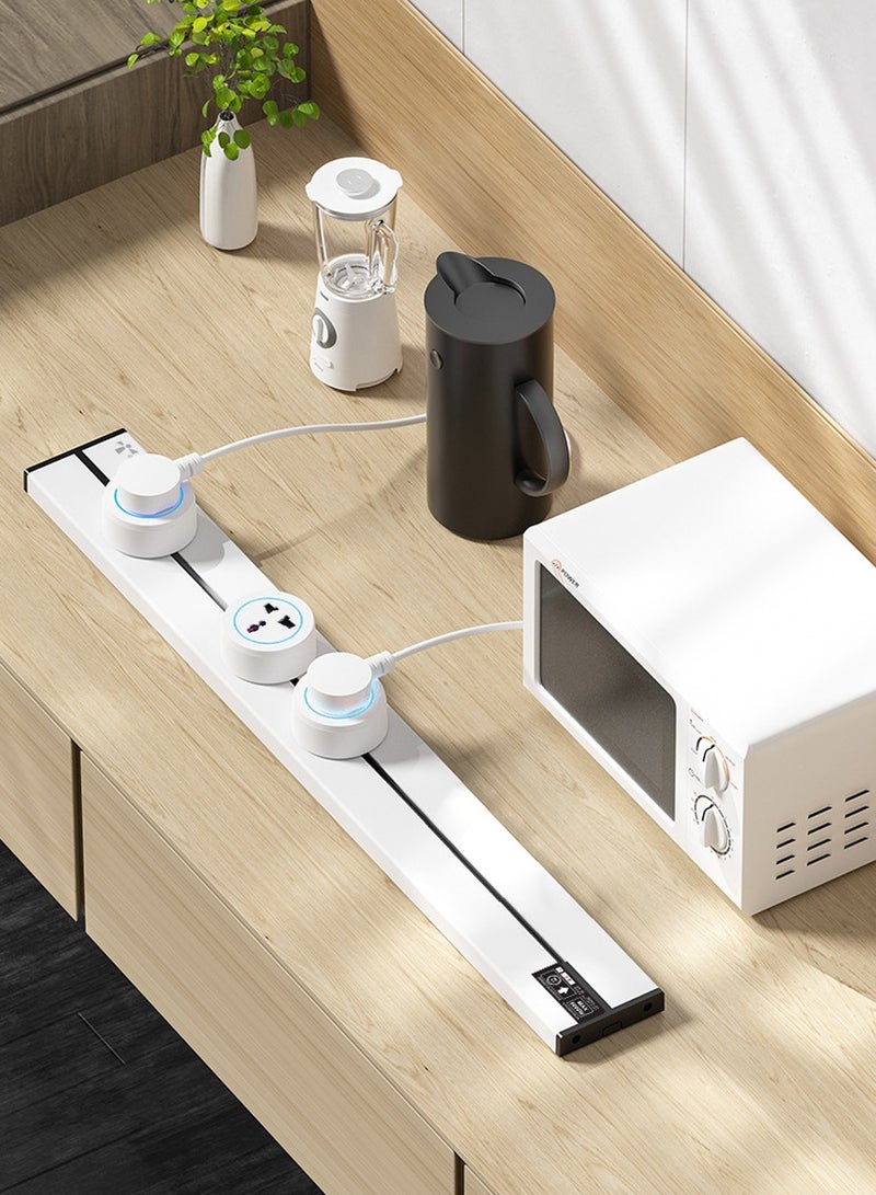 BEIRUI 40cmComes with 3 power outlets, Removable Safety Power Outlet, Portable Power Rail, Surface Mount Rail Receptacle with Terminal Blocks for Kitchens, Bathrooms, and Offices. - Image 4