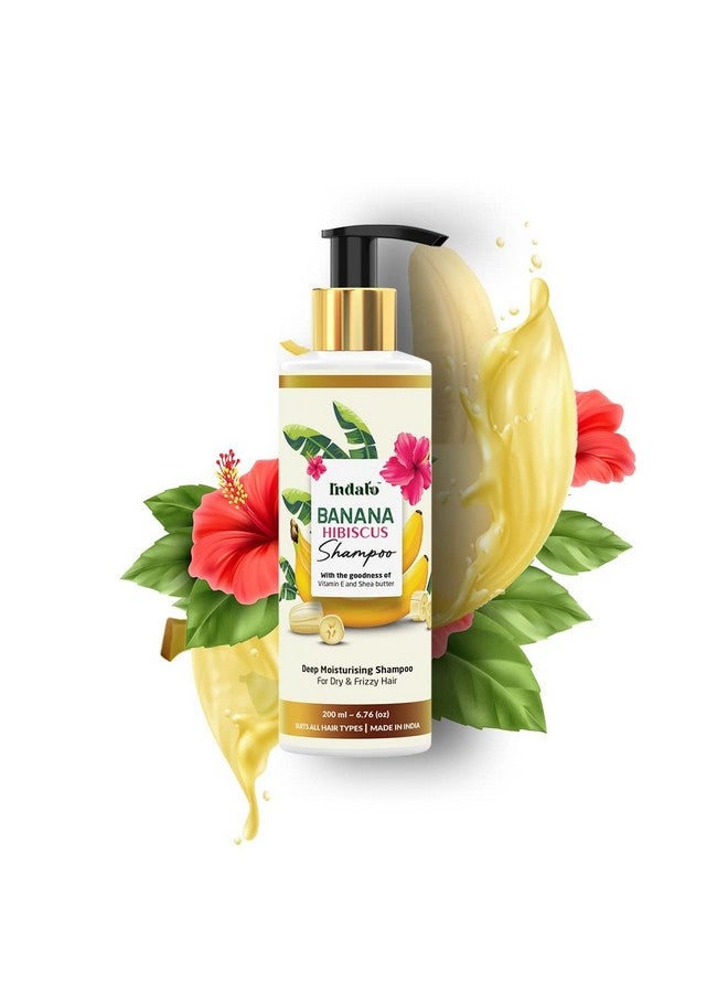 Indalo Banana Hibiscus Shampoo for Smooth and Shiny Hair Flaunts | Sulphate Free, Silicone Free (200ml) - Image 1