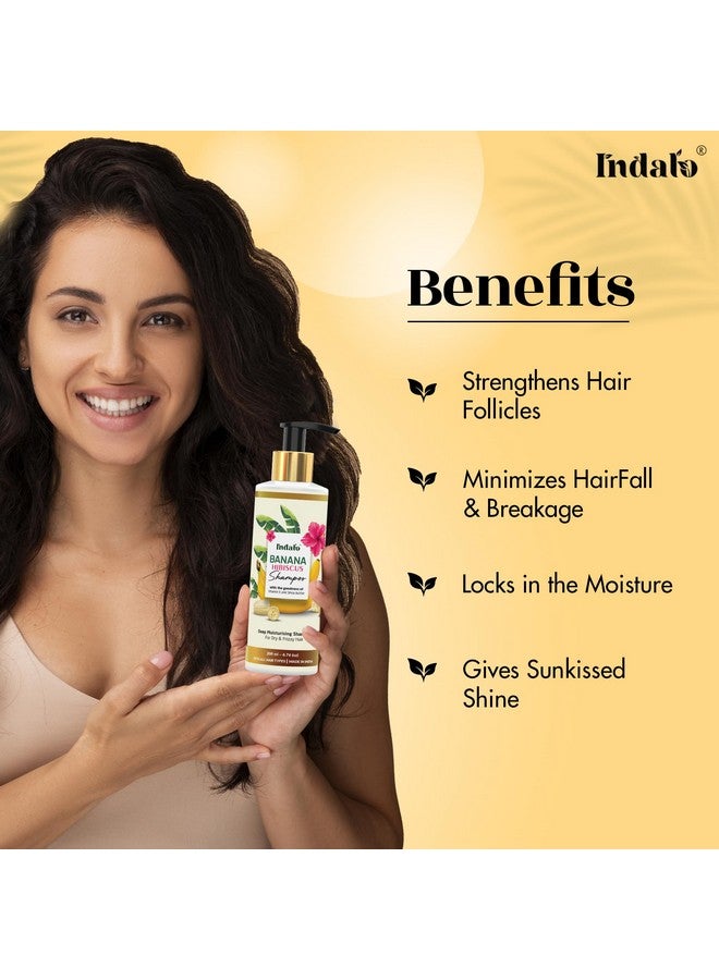 Indalo Banana Hibiscus Shampoo for Smooth and Shiny Hair Flaunts | Sulphate Free, Silicone Free (200ml) - Image 4