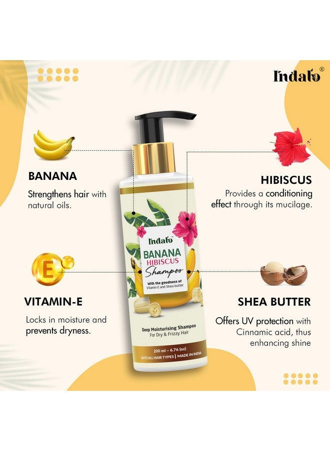 Indalo Banana Hibiscus Shampoo for Smooth and Shiny Hair Flaunts | Sulphate Free, Silicone Free (200ml) - Image 3