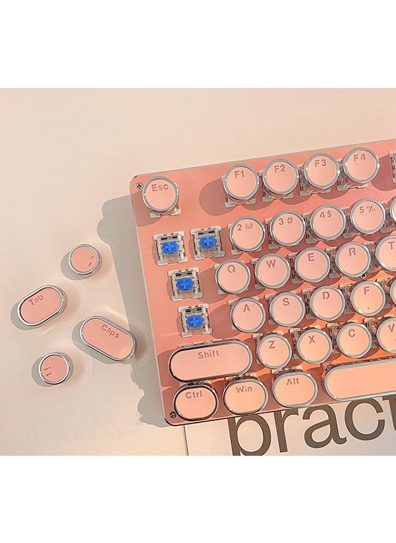 LIMOS - Gaming Wire Keyboard with Mouse set Retro Punk Typewriter Style White Backlight USB Stylish Mechanical Keyboard - Image 1