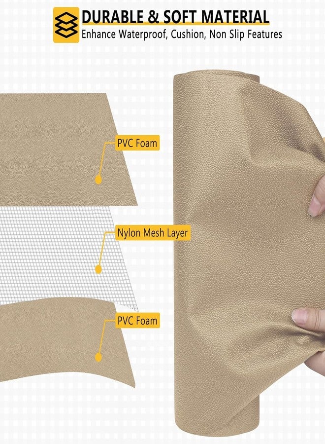 WochiTV Shelf Liner for Cabinets, Drawer Non Adhesive Non Slip Foam Mat for Kitchen, Pantry, Bathroom, Cupboard, Garage, Closet, Shelves, Drawer, Tool Box, Tan 11.8 x 59 inches - Image 4