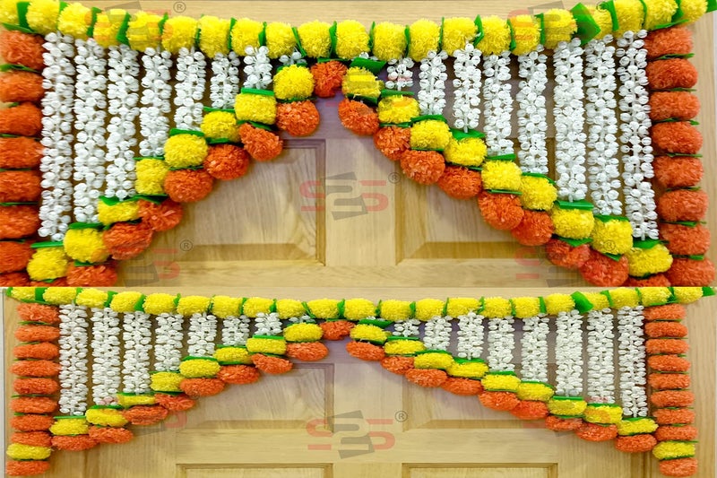 S2S Artificial Mogra Flowers I Heavy Door Hanging Toran I Bandhanwar For All Festivals Decoration Length 40 Inch Metallic - Image 3