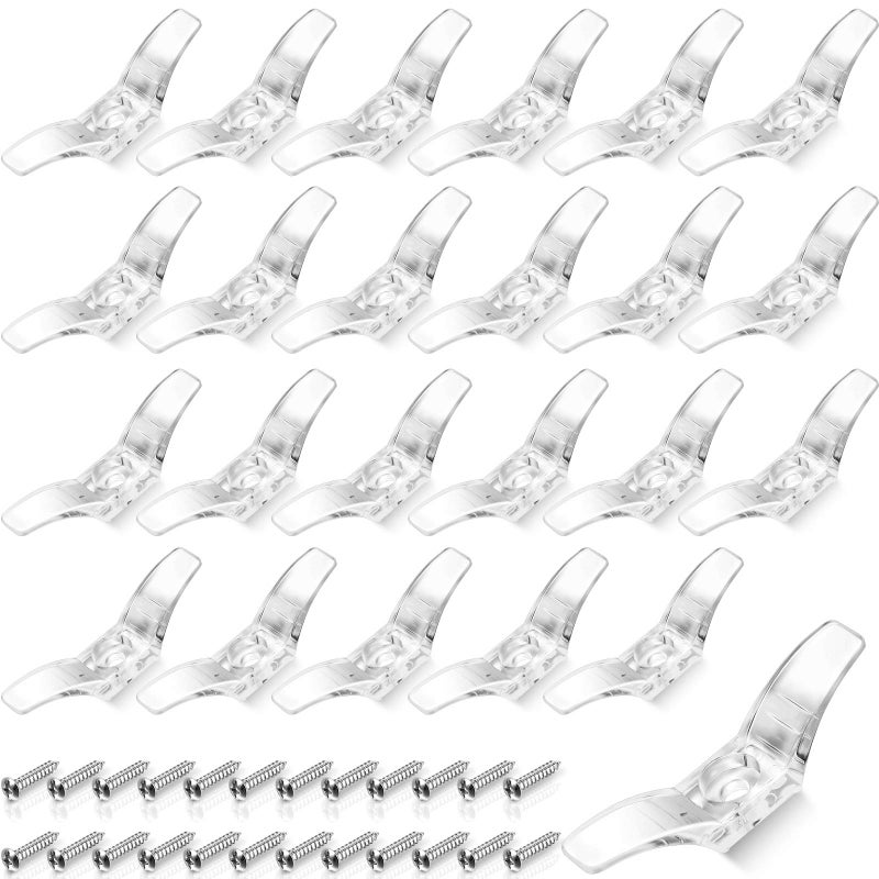 Jetec Jetec 24 Sets Window Blind Cord Cleats Safety Cord Cleats for Blinds with Screws Plastic Transparent for Home Office Window Curtains Sun Shades Ropes 