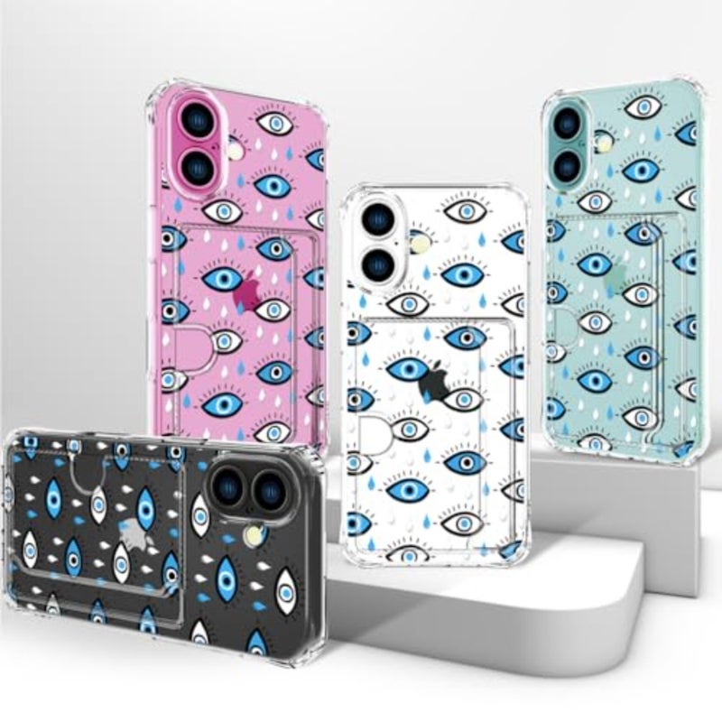 Compatible with Case Card Holder for Women Cute Design, Wallet Phone Cases Transparent Cool Kawaii Protective - Image 3