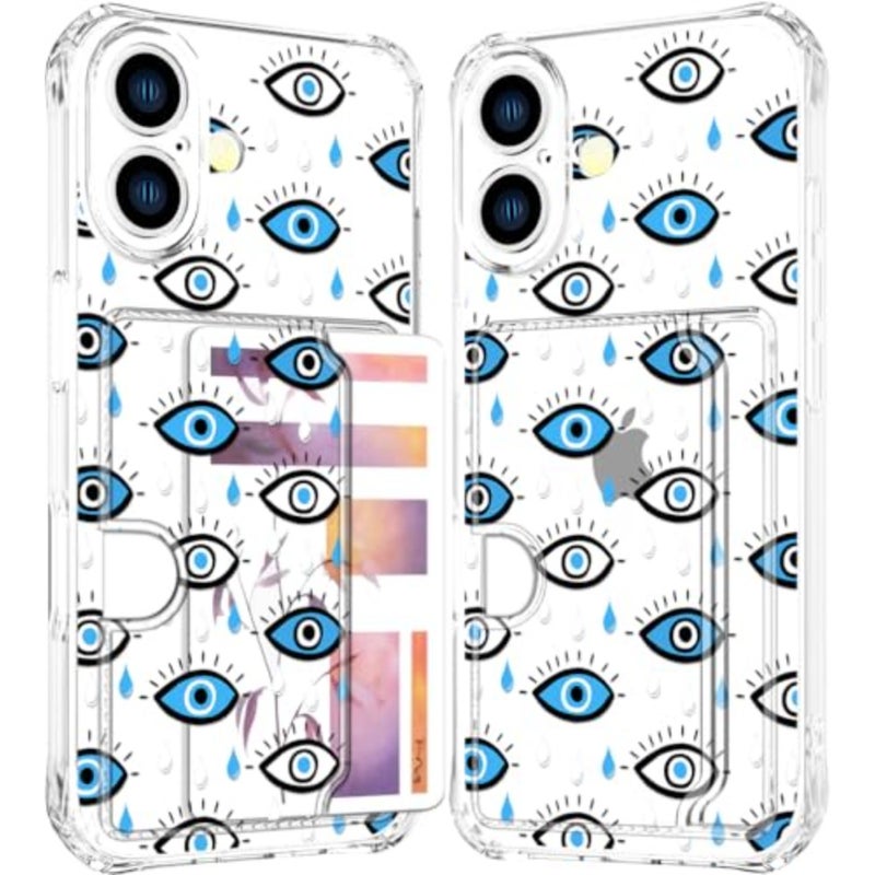 Compatible with Case Card Holder for Women Cute Design, Wallet Phone Cases Transparent Cool Kawaii Protective - Image 1