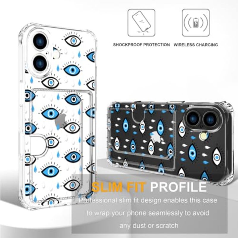 Compatible with Case Card Holder for Women Cute Design, Wallet Phone Cases Transparent Cool Kawaii Protective - Image 4