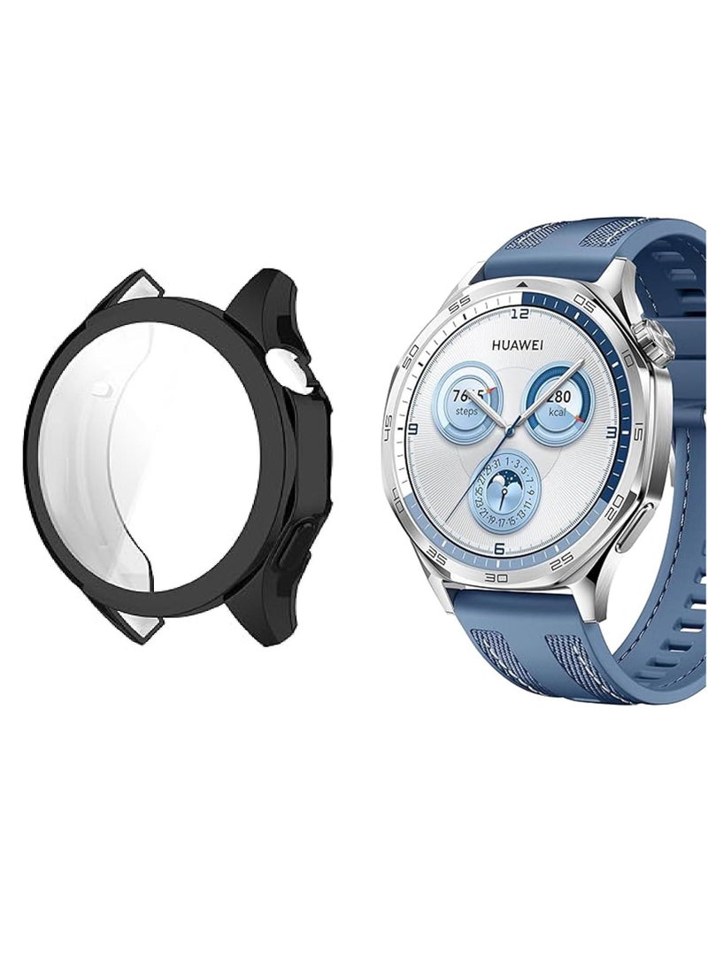 جراب حماية كامل سليكون شفاف لحماية ساعة هواوي جي تي 5 بمقياس 46 مم - اسود Huawei GT5 46mm - Image 2