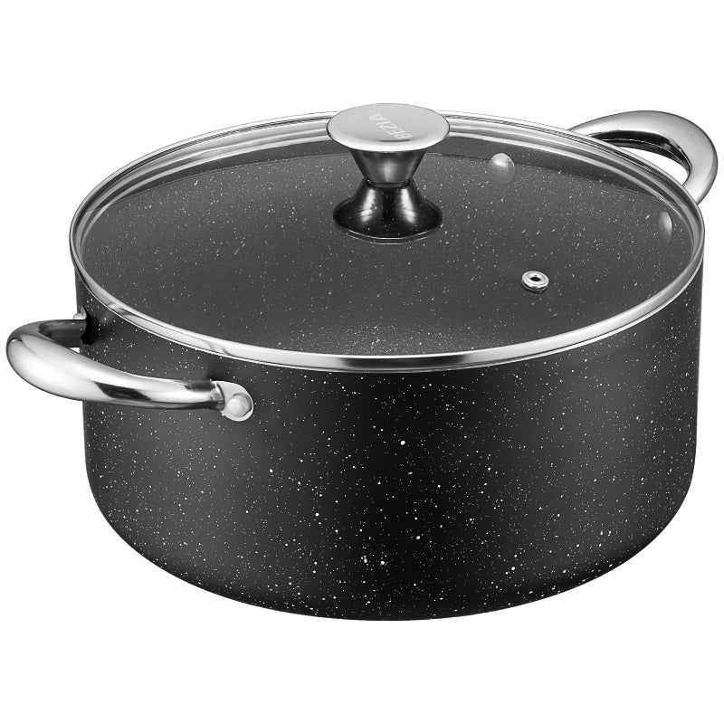 BEZIA Large 12 Quart Nonstick Stock Pot with Lid Induction Cooking Pot Soup Pot Nontoxic and Oven Safe Perfect for Stews Soups and All Stovetops PFOA PFAS Free