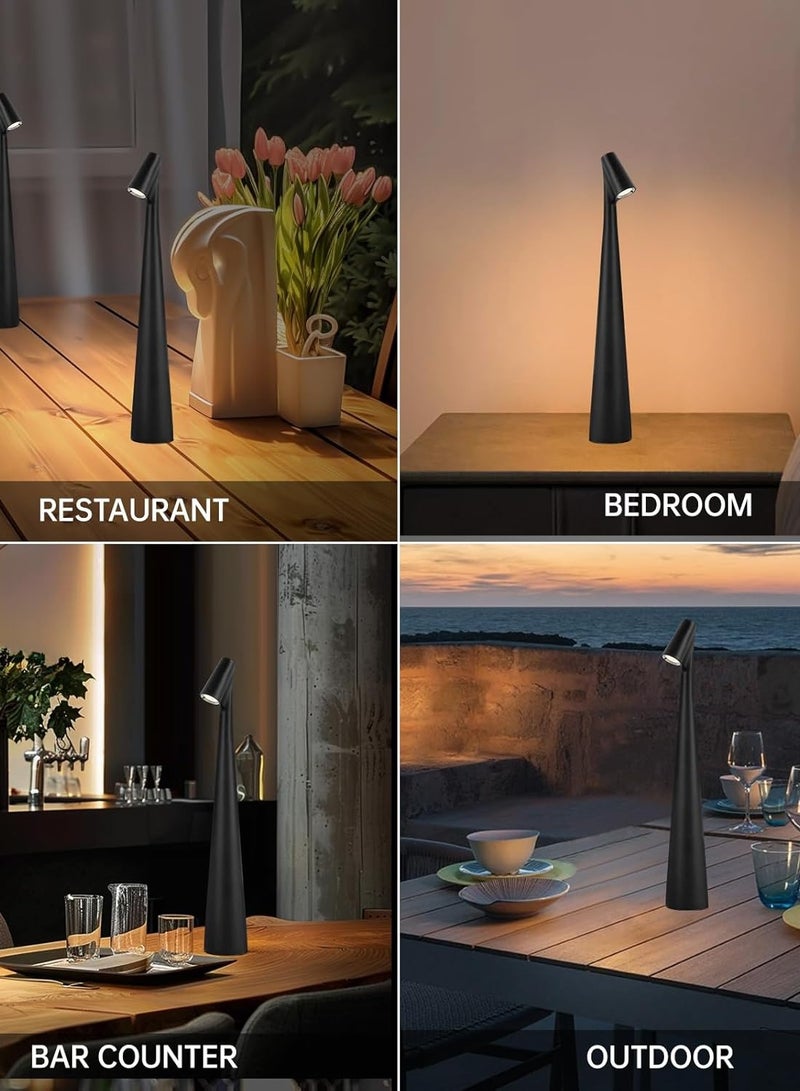 ARNOTEC Cordless LED Table Lamp Touch Control Rechargeable Bedside Desk Lamp 3 Color Modes Black - Image 5