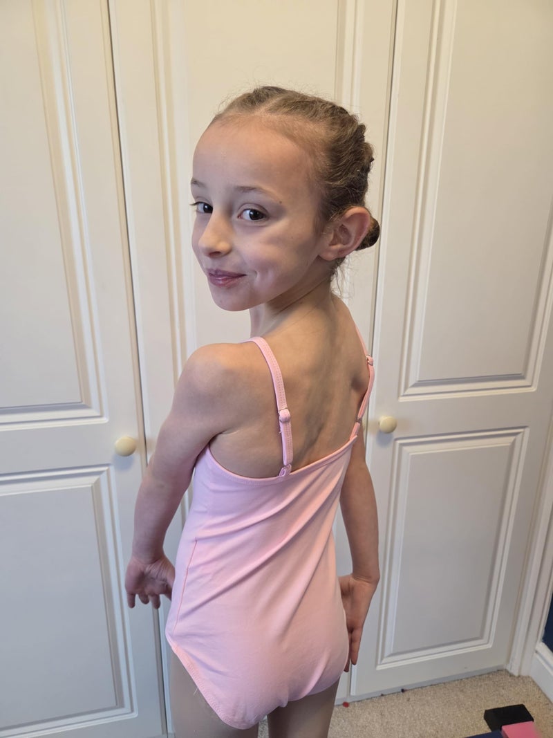 Gogokids Girls Ballet Leotards Toddler Shoulder Strap Dance Dress Outfit with Removable Skirt Combo 6-7 Years Pink - Image 5