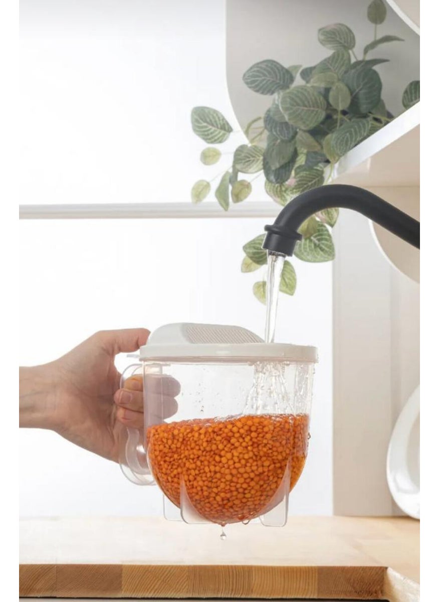 Piev Practical Measured Washing Strained Pulses Rice Strainer 1 Lt  - Image 5