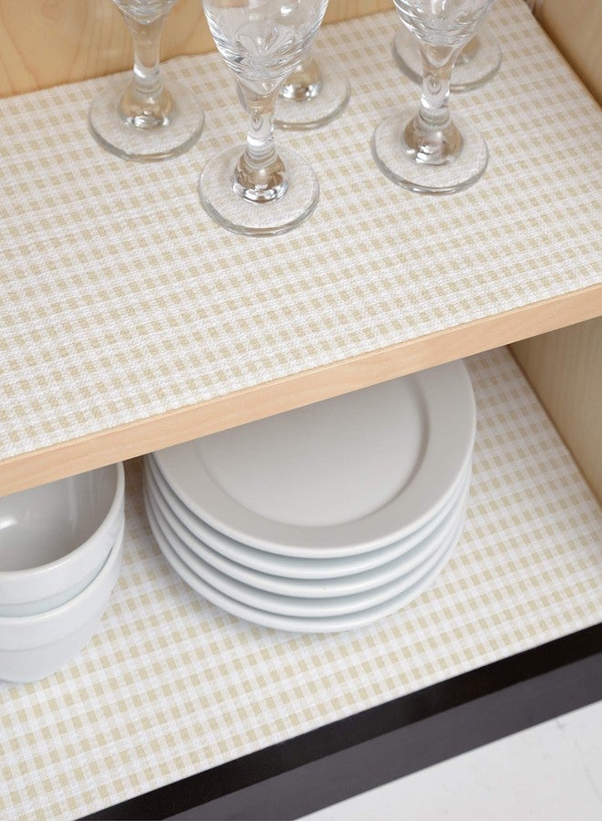 Con-Tact Brand Grip Prints Durable Non-Adhesive Non-Slip Shelf and Drawer Liner, 12'' x 5', Khaki Plaid - Image 4