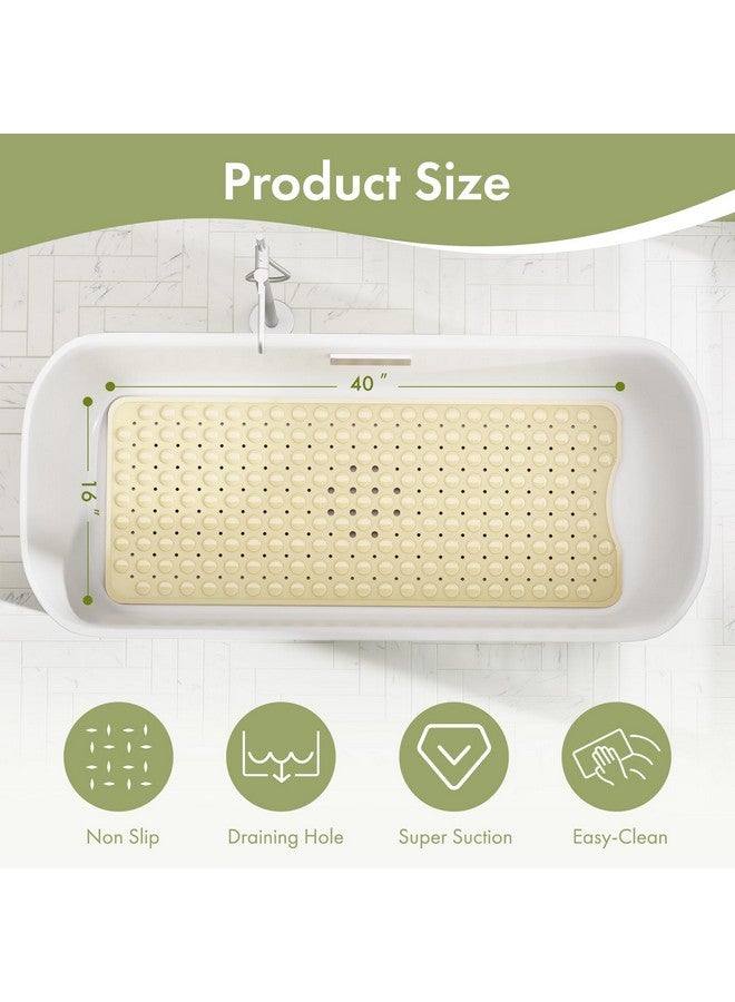 AmazerBath Shower Mat Non Slip 40 x 16 Inches, Shower Stall Mats with Suction Cups and Drain Holes, Non Slip Bath Mat for Tub for Elderly & Kids, Beige - Image 4