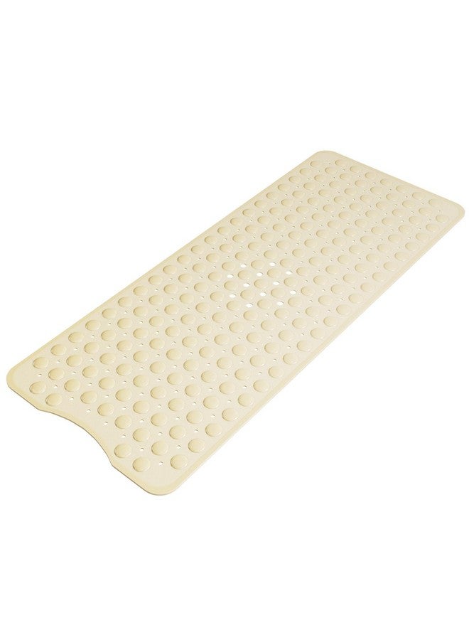 AmazerBath Shower Mat Non Slip 40 x 16 Inches, Shower Stall Mats with Suction Cups and Drain Holes, Non Slip Bath Mat for Tub for Elderly & Kids, Beige - Image 1