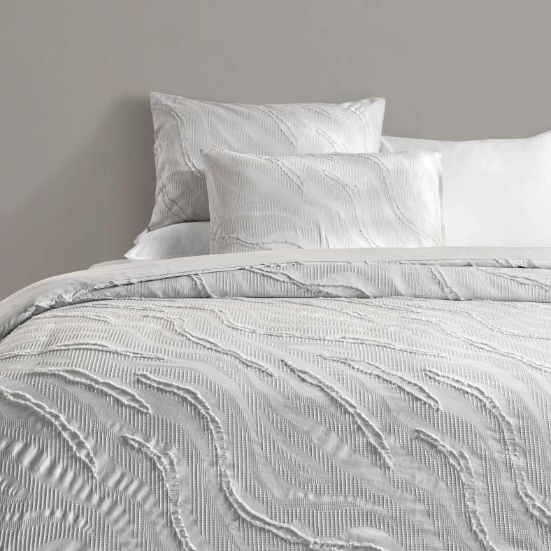 Pan Home طقم غطاء لحاف سوبر كينج 3 قطع من جاكار برس 260x220 سم - رمادي - Image 2