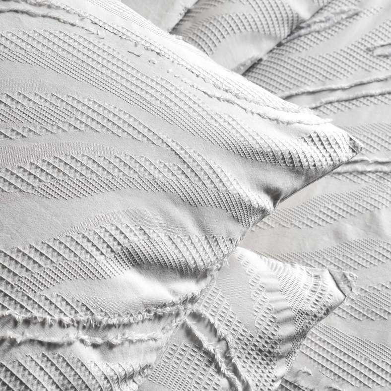 Pan Home طقم غطاء لحاف سوبر كينج 3 قطع من جاكار برس 260x220 سم - رمادي - Image 4