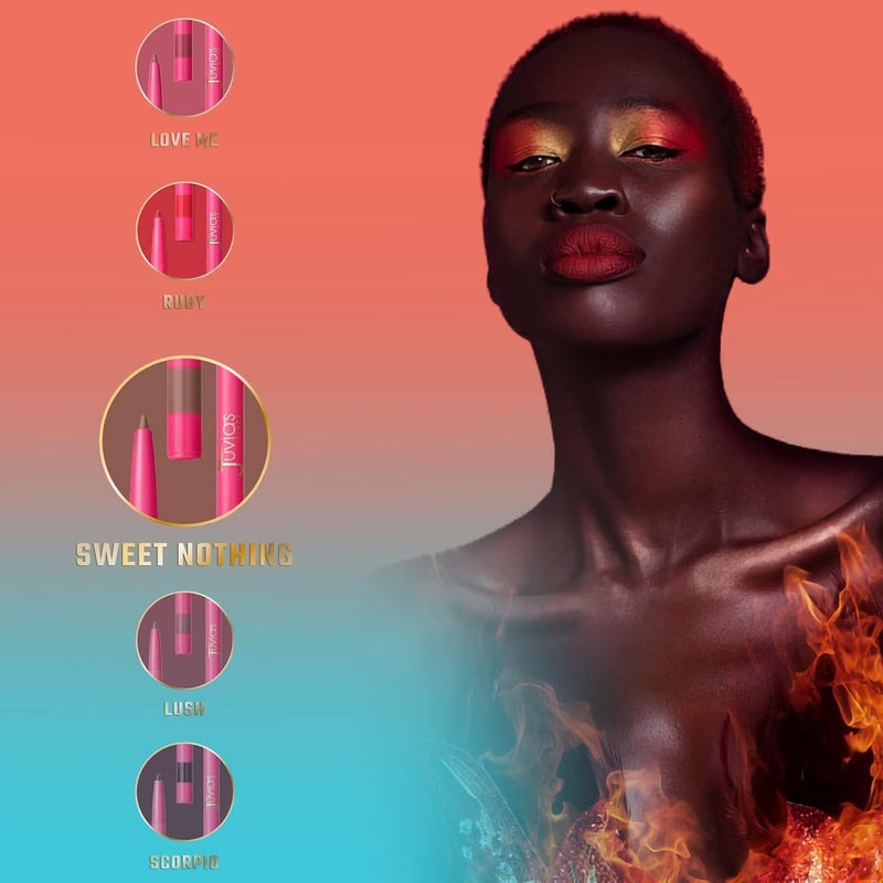 Juvia's Place قلم تحديد الشفاه الفاخر من جوبيا - إسبريسو - قلم شفاه غير لامع يدوم طويلاً، مكياج لجمال طبيعي يدوم طويلاً وراحة مذهلة، مستحضرات تجميل مقاومة للبقع من قبلة الشفاه. - Image 5