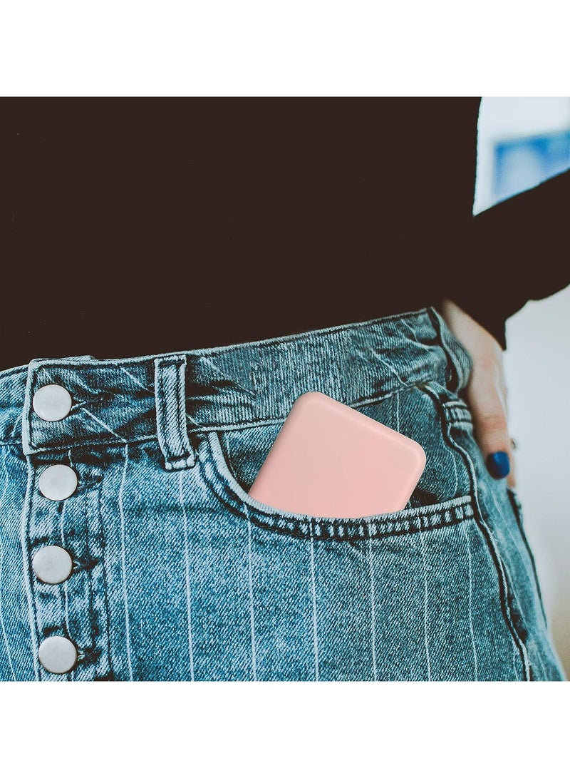 فانسكي مرآة جيب، مرآة مكياج مدمجة للسفر بإضاءة LED تكبير 1X/3X مع ضوء، على الوجهين، محمولة، قابلة للطي، محمولة باليد (وردي) - Image 3