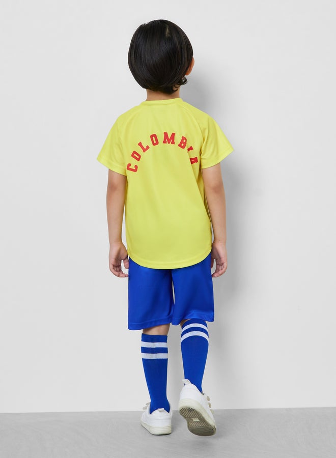 Styli Kids Colombia Print Jersey T-Shirt and Shorts FIFA Football Set - Image 3