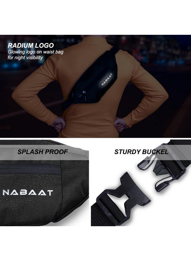 NABAAT Waist Bag for Men and Women Fanny Pack with 4 Zipper Pocket Travel Chest Pouch Passport Belt Bag Money Pocket Bag with Key Holder - (Black, WB-BLK-1) - Image 4