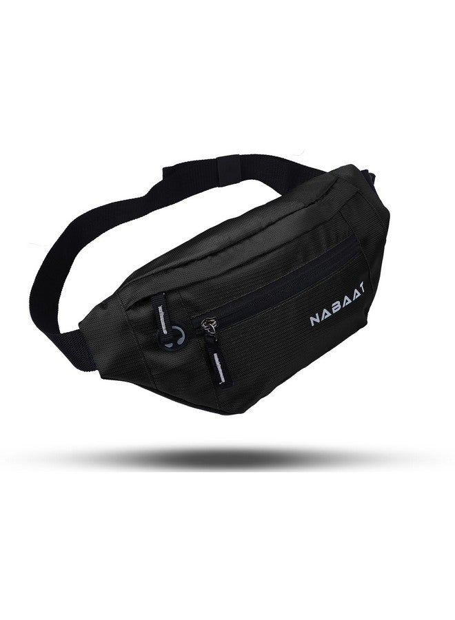 NABAAT Waist Bag for Men and Women Fanny Pack with 4 Zipper Pocket Travel Chest Pouch Passport Belt Bag Money Pocket Bag with Key Holder - (Black, WB-BLK-1) - Image 1