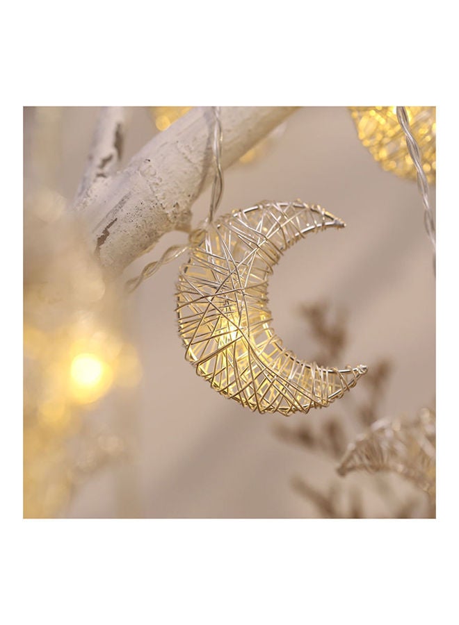 NIBEMINENT Hollow Moon USB Plug LED String Decorative Lamp Yellow 20 x 10 4centimeter - Image 1