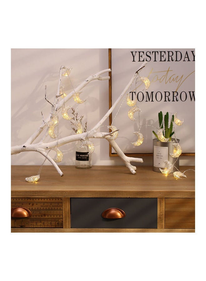 NIBEMINENT Hollow Moon USB Plug LED String Decorative Lamp Yellow 20 x 10 4centimeter - Image 4