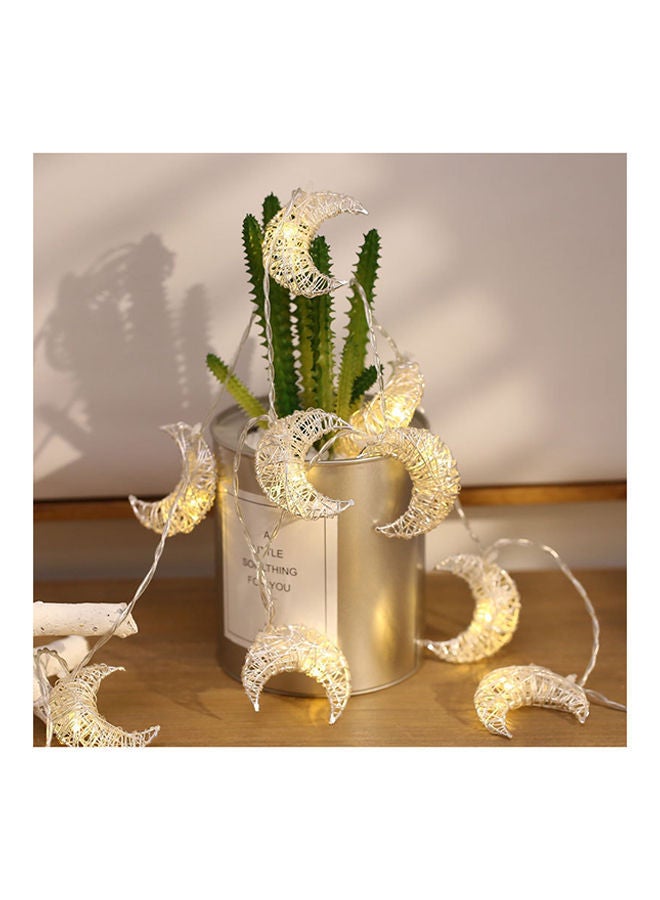 NIBEMINENT Hollow Moon USB Plug LED String Decorative Lamp Yellow 20 x 10 4centimeter - Image 2