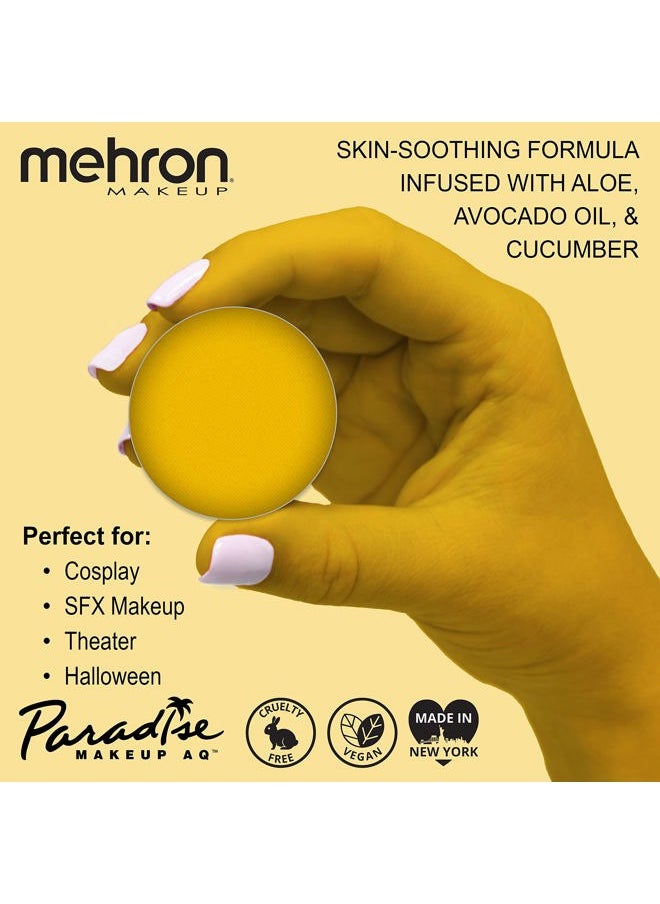 mehron - Makeup Paradise Makeup AQ Refill Size | Face & Body Painting, Beauty, Cosplay, and Halloween | Water Activated Face Paint, Body Paint .25 oz (7 ml) (Yellow) - Image 1