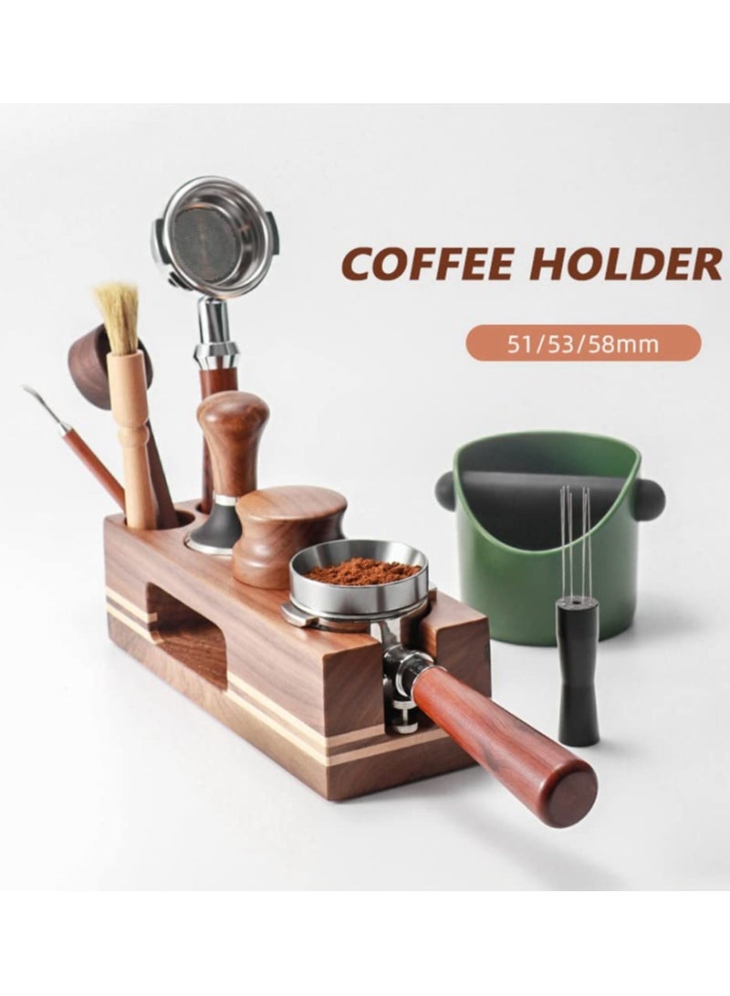 SOLARAE Wood Coffee Tamper Holder, 54mm Espresso Tampering Support Base Wooden Filling Station Espresso Tamper Holder Coffee Tamper Base Station Coffee Tamper Mat Station for Barista Coffee Accessories - Image 2