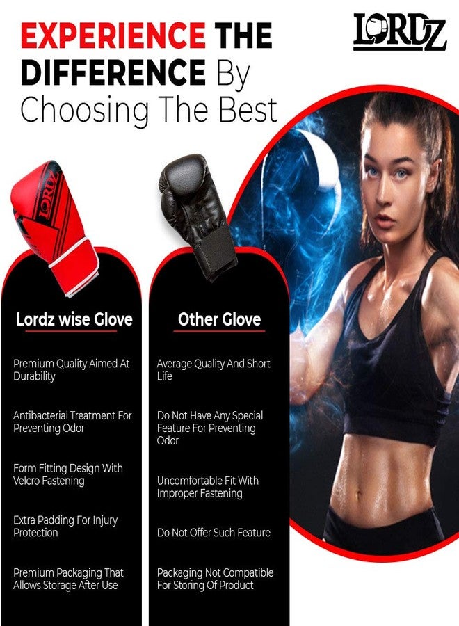 Lordz Wise Gloves I Men & Women’s Premium Synthetic Leather Boxing Gloves with Hand Crafted Padding, Gloves for Sparring, Muay Thai, MMA, Training and Heavy Bag Workout - Image 3