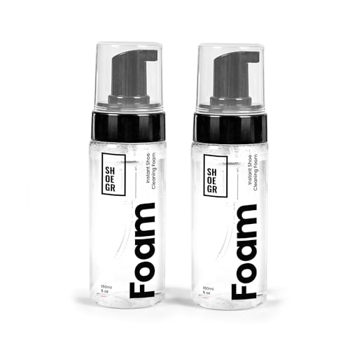 SHOEGR Instant Shoe Cleaning Foam 150ml | White Shoe Cleaner Kit | Foam Shampoo Spray for Sneakers, Sports Shoes, Suede, Canvas & Rubber Soles | Quick Stain Remover - Image 1