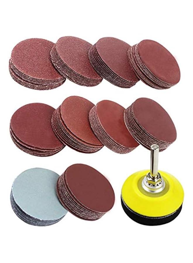 100pcs 2 Inch Drill Sander Attachment with Backer Plate 1/4 Shank Sanding Discs Pad Kit Includes 80-3000 Grit Sandpapers - Image 1