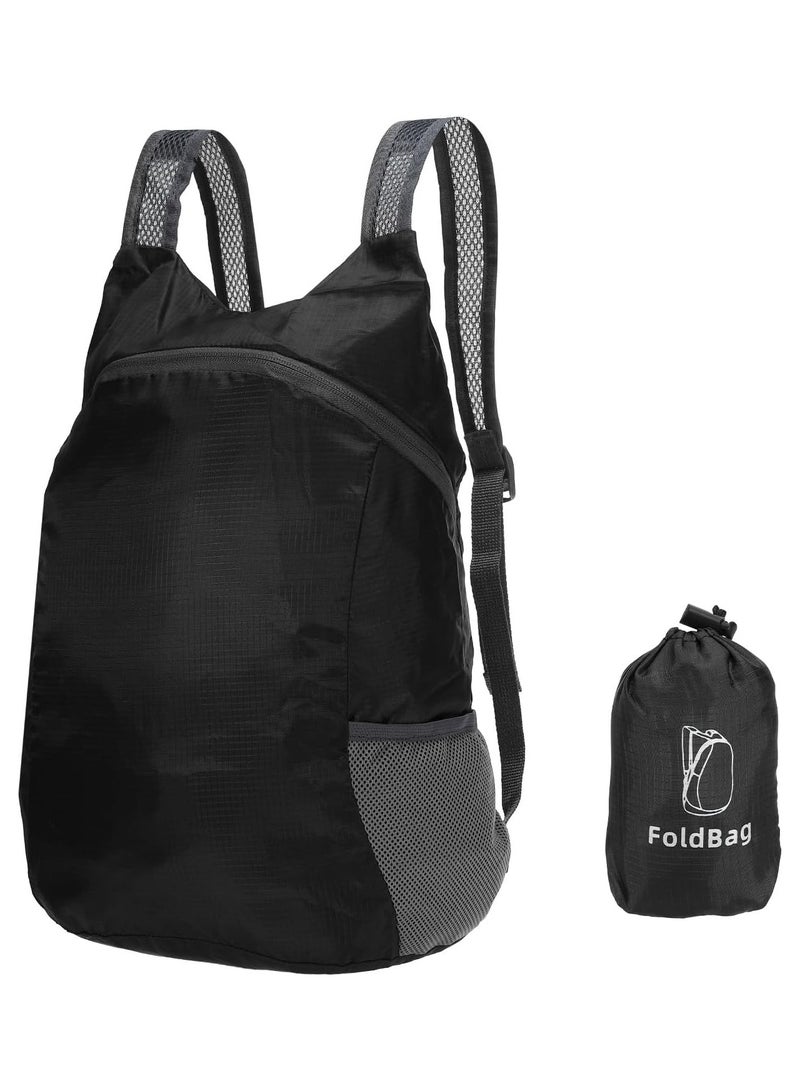 PATIKIL Hiking Backpack, 10L Packable Lightweight Backpack Daypack Small Foldable Outdoor Camping Cycling Backpacking Shoulder Bag, Black  - Image 1