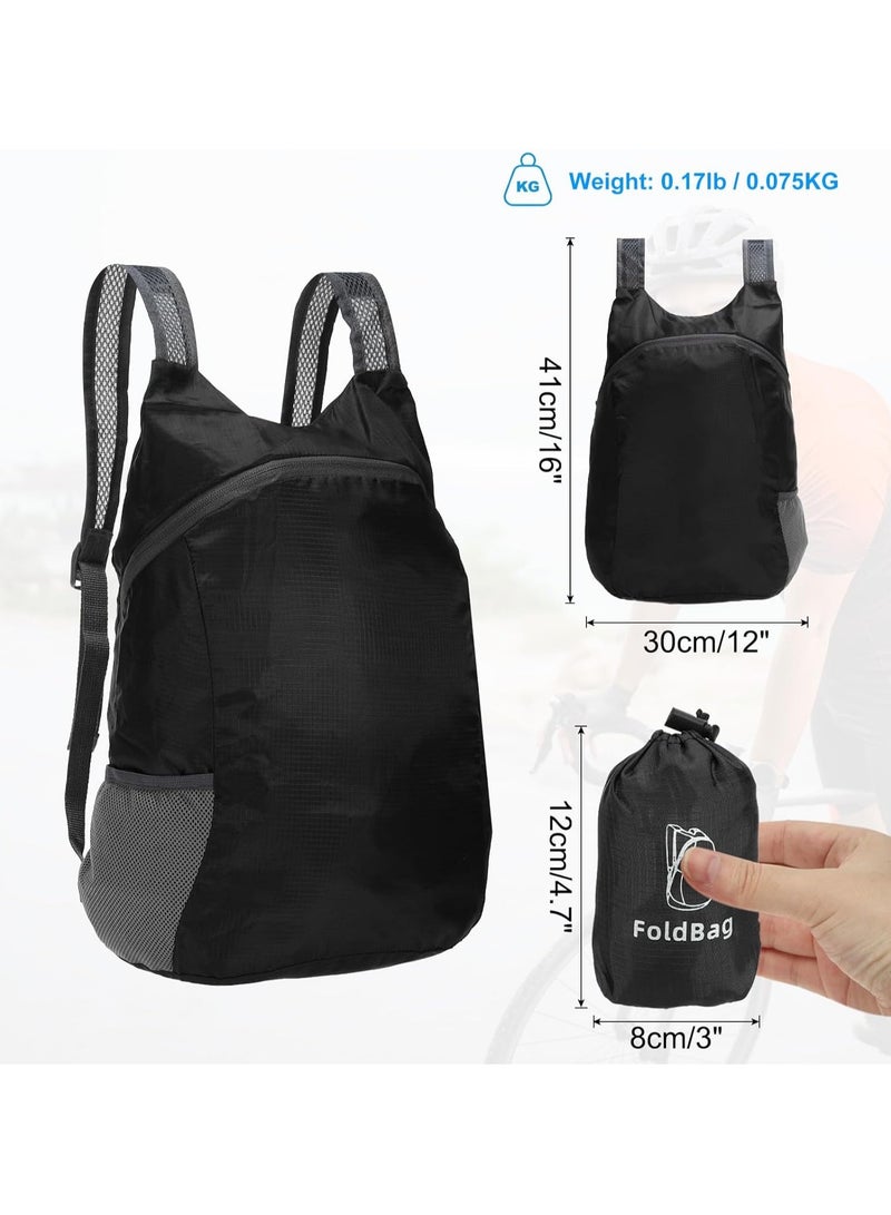 PATIKIL Hiking Backpack, 10L Packable Lightweight Backpack Daypack Small Foldable Outdoor Camping Cycling Backpacking Shoulder Bag, Black  - Image 2