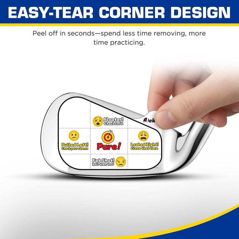 IJEKER Novelty Golf Impact Tape – 156pcs Emoji Swing Training Stickers for Driver, Iron & Wood | Tear-Off, Waterproof, Instant Feedback - Image 2